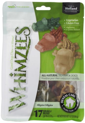 0628244299938 - PARAGON WHIMZEES ALLIGATOR DENTAL TREAT FOR SMALL DOGS, 17 PER BAG
