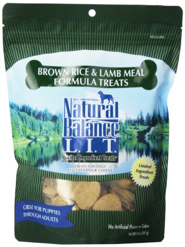 0628244327419 - NATURAL BALANCE L.I.T. LIMITED INGREDIENT TREATS BROWN RICE & LAMB MEAL FORMULA DRY DOG TREATS, 14-OUNCE