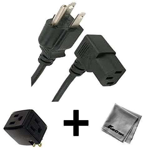 6282797399053 - 6FT RIGHT ANGLED AC POWER CORD FOR DENON AVR-3313CT / AVR-3808CT + 3 OUTLET ADAPTER