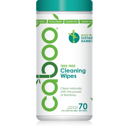 0628451738060 - CABOO - BAMBOO TREE FREE CLEANING WIPES REFRESHING APPLE SCENT - 70 WIPE(S)