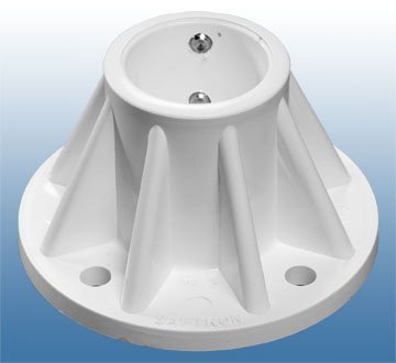 0628586503694 - TWO SAFTRON 3 GRAY SURFACE-MOUNT BASES FOR POOL LADDERS (SB-3) - FREE SHIPPING - USE SB-3 BASES TO SURFACE MOUNT SWIMMING POOL LADDERS TO CONCRETE OR WOOD DECKS. MOUNTING HARDWARE INCLUDED. (3 H X 5.2 DIAM). - AN EASIER AND LESS EXPENSIVE INSTALLATION