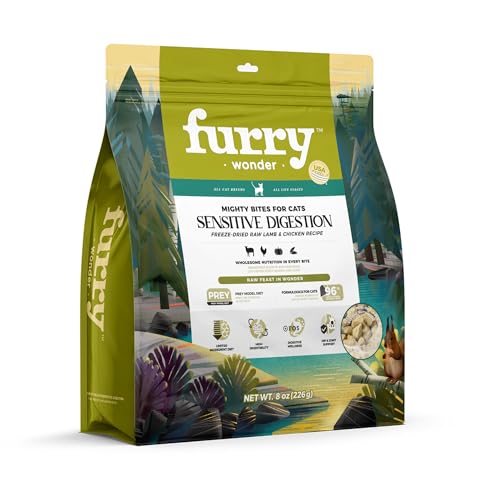 0628634377437 - FURRY WONDER FREEZE DRIED RAW CAT FOOD LAMB AND CHICKEN RECIPE 16 OUNCE, USA MADE HIGH PROTEIN GRAIN FREE CAT FOOD FOR COMPLETE MEAL OR FOOD TOPPER, FREEZE DRIED RAW DIET FOR SENSITIVE DIGESTION