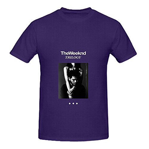 6287280913280 - THE WEEKND TRILOGY MENS CREW NECK PRINTED T SHIRT PURPLE
