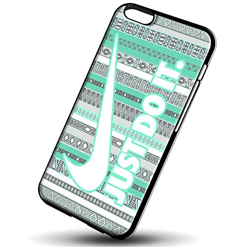 6288008713472 - NIKE JUST DO IT AZTEC MINT BLUE FOR IPHONE 6/6S BLACK CASE