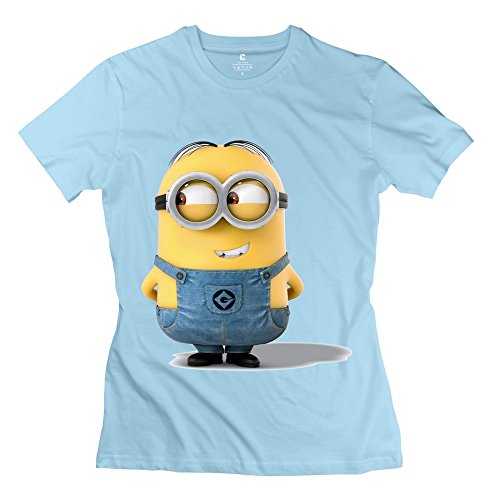 0628931504598 - ZZY VINTAGE MINIONS MARK LOOKING RIGHT T SHIRT - WOMEN'S TEES SKYBLUE SIZE XXL
