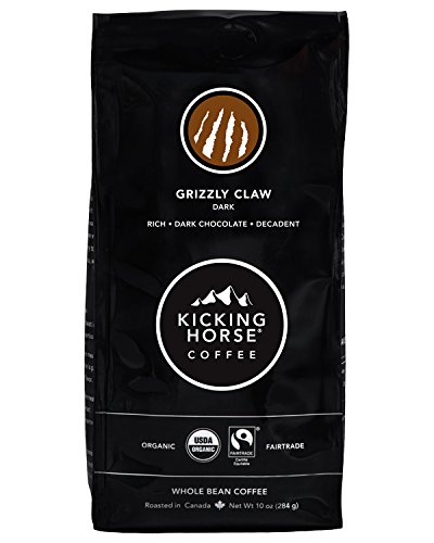 0629070800121 - KICKING HORSE WHOLE BEAN COFFEE, GRIZZLY CLAW DARK ROAST, 10 OUNCE