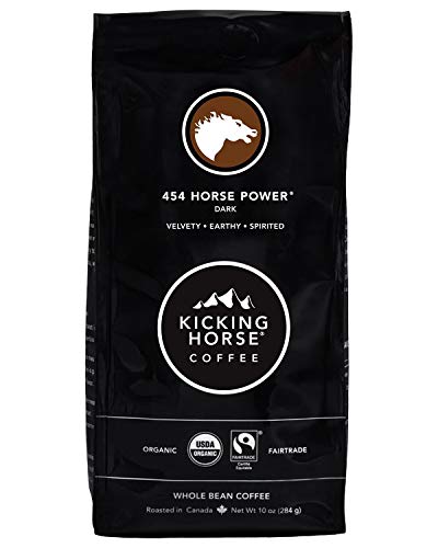 0629070800152 - KICKING HORSE WHOLE BEAN COFFEE, 454 HORSE POWER DARK ROAST, 10 OUNCE