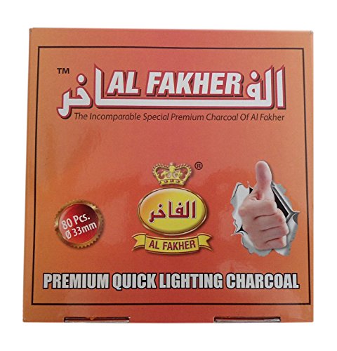 6291100733163 - TEXAS HOOKAH 1 X AL FAKHER QUICK LIGHT CHARCOALS BOX, 3MM