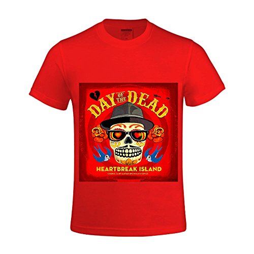 6291690922916 - HEARTBREAK ISLAND - EP DAY OF THE DEAD MEN CREW NECK MENS T SHIRTS MUSIC RED