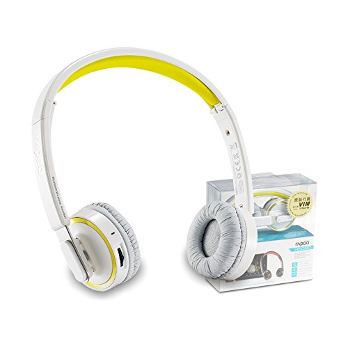 6298202960800 - RAPOO | H6080-Y FOLDABLE BLUETOOTH STEREO HEADSET WITH BUILT-IN DIGITAL SOUND CARD - YELLOW / COM-IT MEMBRANE VIBRATION TECHNOLOGY