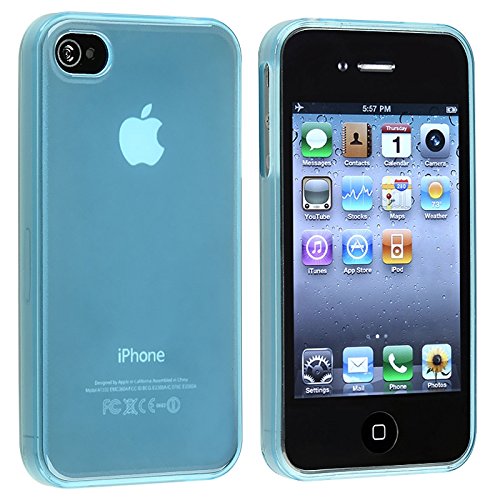 0629910051157 - FROST LIGHT BLUE TPU RUBBER SKIN CASE COVER FOR APPLE IPHONE 4 4G 4S