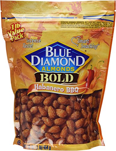 0630013215582 - BLUE DIAMOND BOLD ALMONDS, HABANERO BBQ, 1 LB