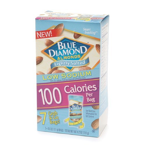 0630013215636 - BLUE DIAMOND ALMONDS, 100 CALORIE BAGS, LIGHTLY SALTED 7 EA (PACK OF 2)
