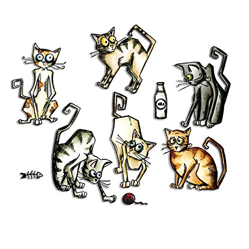 0630454231073 - SIZZIX 661209 FRAMELITS DIES BY TIM HOLTZ CRAZY CATS