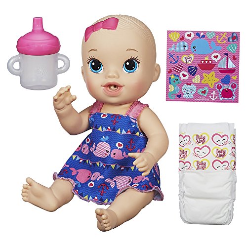 0630509254217 - BABY ALIVE SIPS 'N CUDDLES DOLL LITTLE WHALES DRESS (BLONDE)
