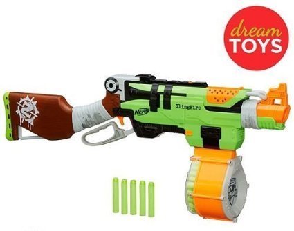 0630509254910 - NERF ZOMBIE STRIKE SLINGFIRE BLASTER RIFLE GUN WITH 25 DART DRUM AND 31 DARTS EXCLUSIVE LIMITED EDITION