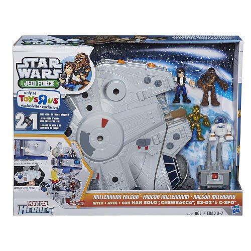 0630509268337 - PLAYSKOOL HEROES STAR WARS JEDI FORCE MILLENNIUM FALCON PLAYSET WITH HAN SOLO, CHEWBACCA, C-3PO AND R2-D2 FIGURES