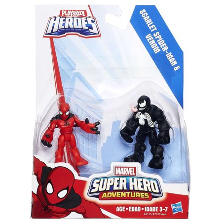 0630509303144 - PLAYSKOOL HEROES MARVEL SUPER HERO ADVENTURES SCARLET SPIDER-MAN AND VENOM FIGURES