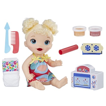 0630509675524 - BABY ALIVE SNACKIN TREATS BABY DOLL (BLONDE CURLY HAIR)
