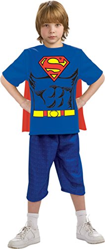 0063079975976 - BOYS SUPERMAN SHIRT CAPE KIDS CHILD FANCY DRESS PARTY HALLOWEEN COSTUME, L (12-14)