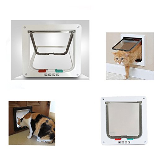 0630832015417 - BESTCOMPU® 4-WAY MAGNETIC LOCKABLE DOG CAT KITTY PET SAFE FLAP DOOR SMALL/MEDIUM/LARGE (LARGE)