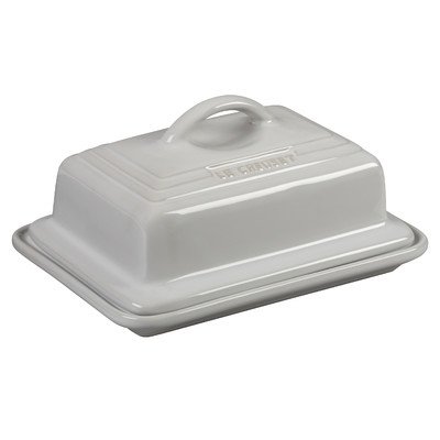 0630870043939 - LE CREUSET OF AMERICA HERITAGE STONEWARE BUTTER DISH, WHITE