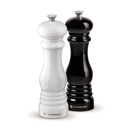 0630870145848 - LE CREUSET SALT AND PEPPER MILL SET, BLACK AND WHITE