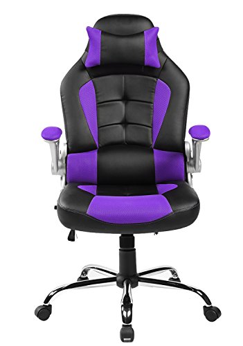0630987056310 - MERAX KING SERIES HIGH-BACK ERGONOMIC PU LEATHER OFFICE CHAIR RACING STYLE SWIVEL CHAIR COMPUTER DESK LUMBAR SUPPORT CHAIR NAPPING CHAIR (PURPLE)