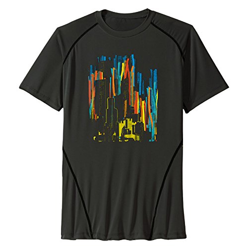 6310880034229 - COLORFUL STRIPEY CITY MENS PERFORMANCE BASE LAYER WORKOUT T-SHIRT