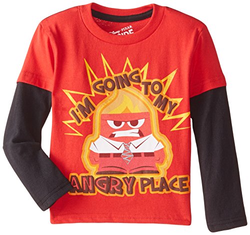0631338292111 - DISNEY LITTLE BOYS' TODDLER INSIDE OUT I'M GOING TO MY ANGRY PLACE TWOFER T-SHIRT, RED/BLACK, 2T