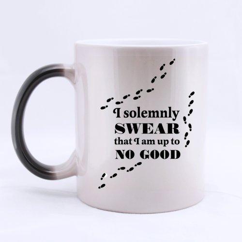 0631378122188 - FUNNY HIGH QUALITY FUNNY I SOLEMNLY SWEAR THAT I AM UP TO NO GOOD MORPHING COFFEE MUG OR TEA CUP,CERAMIC MATERIAL MUGS,11OZ