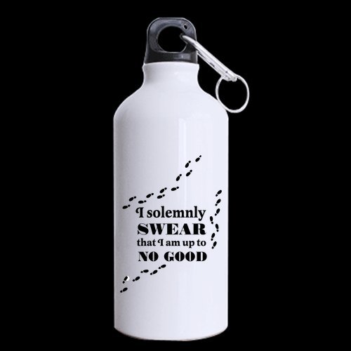 0631378122287 - FUNNY I SOLEMNLY SWEAR THAT I AM UP TO NO GOOD THEME - 100% SUPER-STRONG RECYCLED ALUMINUM MATERIAL SPORTS WATER BOTTLE - 13.5OZ SIZES