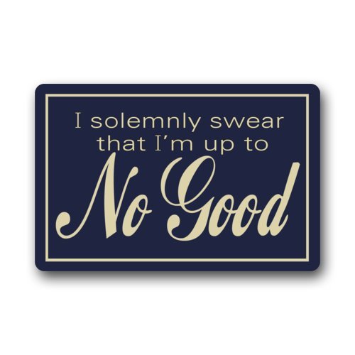0631378189754 - I SOLEMNLY SWEAR THAT I AM UP TO NO GOOD DOORMAT MAT INDOORMAT AND OUTDOORMAT NEOPRENE RUBBER MAT 23.6(L) X 15.7(W)