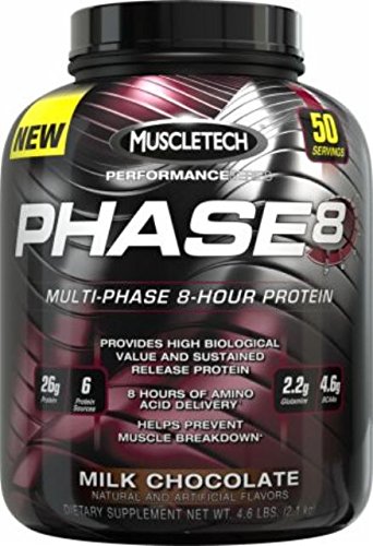 0631656703528 - MUSCLETECH PHASE 8 PROTEIN POWDER, MULTI-PHASE 8-HOUR PROTEIN FORMULA, MILK CHOCOLATE, 4.6 LBS (2.10KG)