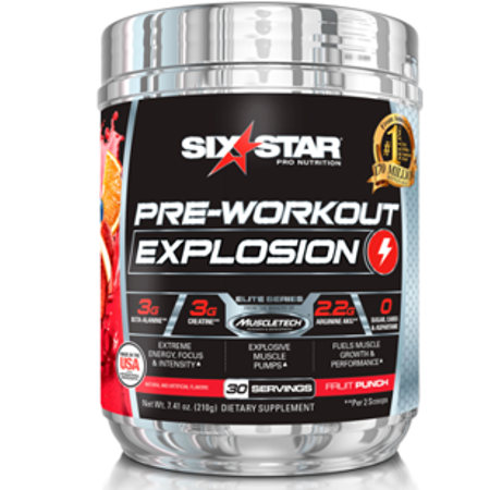 0631656707113 - SIX STAR PRE-WORKOUT EXPLOSION, FRUIT PUNCH, 0.4 POUND