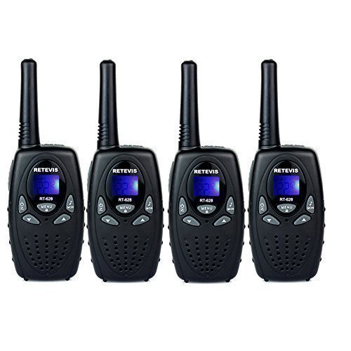 0631976552912 - RETEVIS RT628 KIDS WALKIE TALKIES UHF 462.550- 467.7125MHZ VOX 22 CHANNEL PORTABLE FRS/GMRS2 WAY RADIO TOY (BLACK, 2 PAIR)