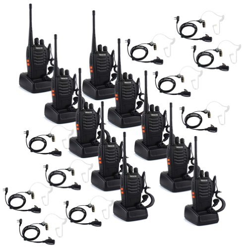 0631976556712 - RETEVIS H-777 2 WAY RADIO 3W UHF 400-470MHZ 16CH CTCSS/DCS WITH EARPIECE WALKIE TALKIE HT HAM RADIO (10 PACK) AND COVERT AIR ACOUSTIC EARPIECE(10 PACK)