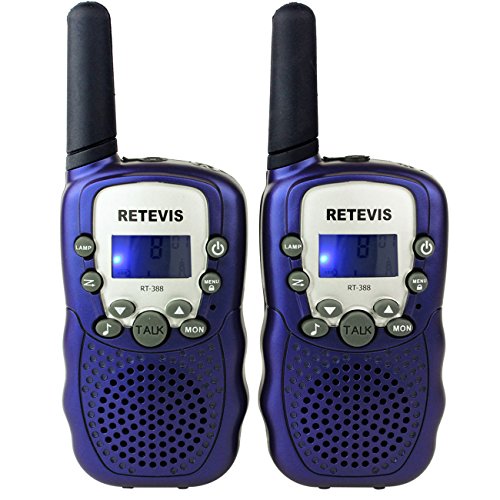 0631976576765 - RETEVIS RT-388 KIDS WALKIE TALKIE 22CH LCD DISPLAY FLASHLIGHT VOX TOY 2 WAY RADIO FOR CHILDREN (BLUE, 1 PAIR)