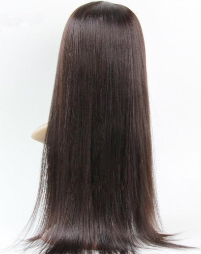 0631976579926 - GLUELESS BRAZILIAN VRIGIN HAIR LACE FRONT #2 SILKY STRAIGHT WIG WITH BABY HAIR(24)