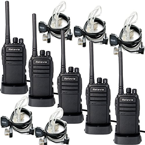 0631976630320 - RETEVIS RT21 TWO WAY RADIO 16 CH UHF 400-480MHZ VOX SCRAMBLER HAM RADIO (5 PACK) AND 2 PIN COVERT AIR ACOUSTIC EARPIECE (5 PACK)