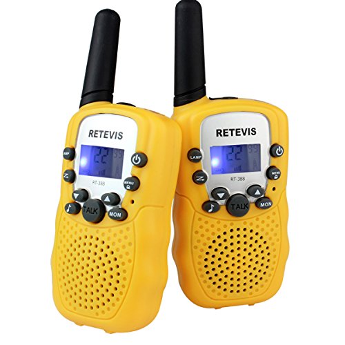 0631976668750 - RETEVIS RT-388 UHF 22CH LCD DISPLAY FLASHLIGHT VOX TOY KIDS WALKIE TALKIE(YELLOW,1 PAIR)