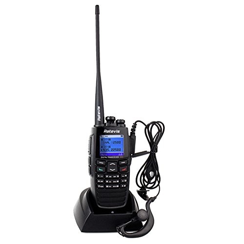 0631976680004 - RETEVIS RT2 DPMR DIGITAL 2 WAY RADIO VHF/UHF 136-174/400-470MHZ 5W 256CH VOX GPS MESSAGE SCRAMBLER DIGITAL WALKIE TALKIES HAM AMATEUR RADIO (BLACK)