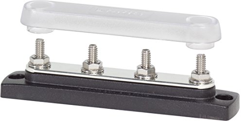 0632085023072 - BLUE SEA SYSTEMS COMMON 150A BUSBAR WITH FOUR TERMINAL OF 20 1/4-INCH STUDS WITH COVER