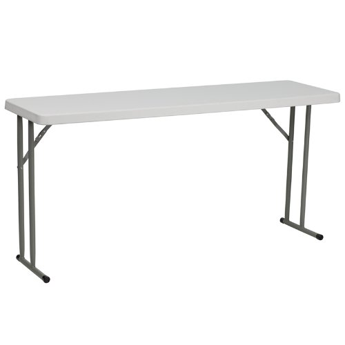 0632181253397 - 18''W X 60''L GRANITE WHITE PLASTIC FOLDING TRAINING TABLE