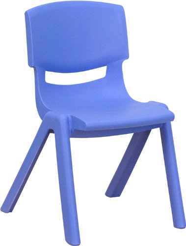 0632181253410 - FLASH FURNITURE YU-YCX-001-BLUE-GG BLUE PLASTIC STACKABLE SCHOOL CHAIR WITH 12-I