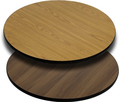 0632181256343 - FLASH FURNITURE 36'' ROUND TABLE TOP W/ NATURAL OR WALNUT REVERSIBLE LAMINATE TOP