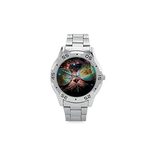6322681469940 - TOP QUALITY SPACE CAT MEN'S STAINLESS STEEL ANALOG WATCH, NOVELTY GIFT WRIST WATCHES