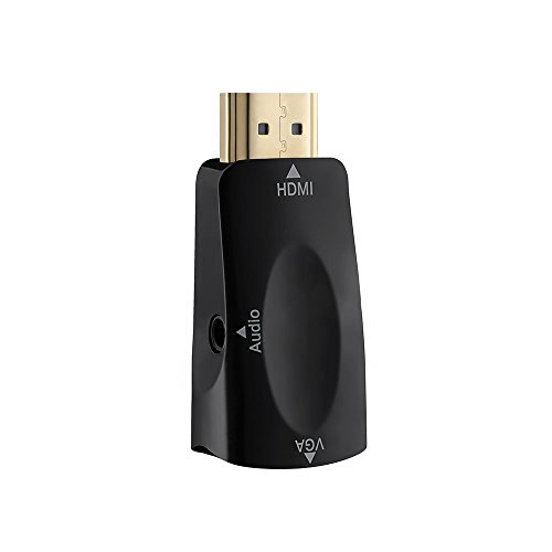 0632423357524 - VICTEC MINI HDMI MALE TO VGA FEMALE VIDEO CONVERTER DONGLE WITH 3.5MM AUDIO PORT - BLACK