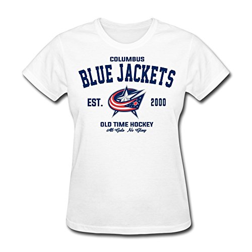 6326273569933 - SPOW WOMEN'S COLUMBUS BLUE JACKETS CROSS CHECK NHL OLD TIME ICE HOCKEY T SHIRT