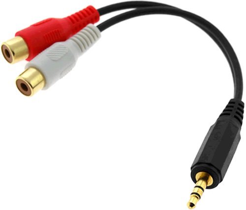 0632687869009 - EDRAGON 6 INCH 3.5MM STEREO MALE TO 2 X RCA FEMALE Y CABLE, GOLD PLATED